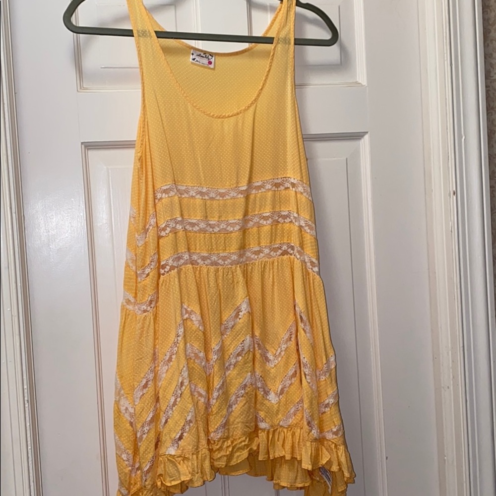 YELLOW FREE PEOPLE INTIMATELY DRESS